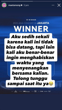 Ungkapan Kesedihan Hoony WINNER (instagram)